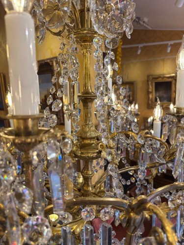 Lustre d’époque Napoléon III en bronze et cristal taillé signé par la Maison Baccarat - Napoléon III