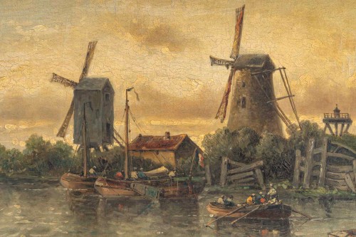 Auguste Henri Musin (1852–1923) Fin d’un jour d’été sur la Meuse vers 1880 - MLD Antiquités