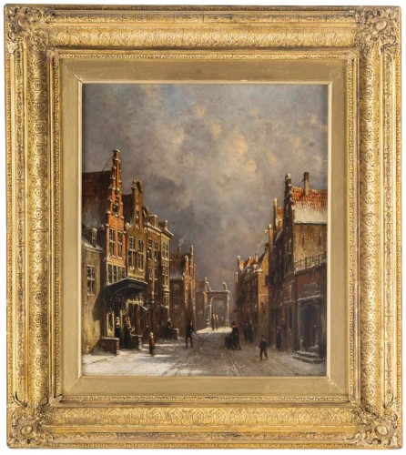 Petrus Gerardus Vertin (1819-1893) Rue d’Amsterdam Enneigée vers 1860