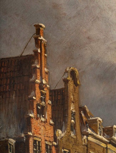 Petrus Gerardus Vertin (1819-1893) Rue d’Amsterdam Enneigée vers 1860 - 