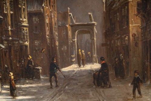  - Petrus Gerardus Vertin (1819-1893) Rue d’Amsterdam Enneigée vers 1860