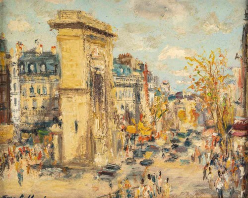 Tableaux et dessins Tableaux du XXe siècle - Serge Belloni (1925-2005) - La Porte Saint-Denis vers 1970