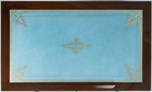 Table à la Tronchin en acajou et acajou de Cuba flammé, époque Directoire (1795-1799) - MLD Antiquités