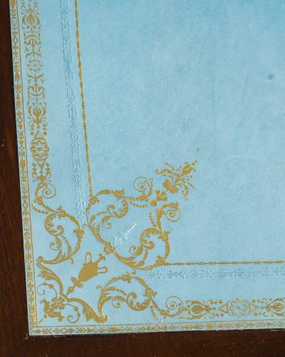 Directoire - Table à la Tronchin en acajou et acajou de Cuba flammé, époque Directoire (1795-1799)