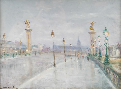 Tableaux et dessins Tableaux du XXe siècle - Serge Belloni (1925-2005) - Le Pont Alexandre III vers 1980