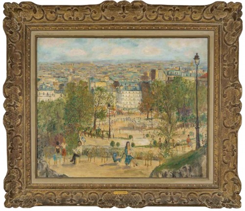 Serge Belloni (1925-2005) Montmartre Square Louise-michel vu du Sacré-Coeur