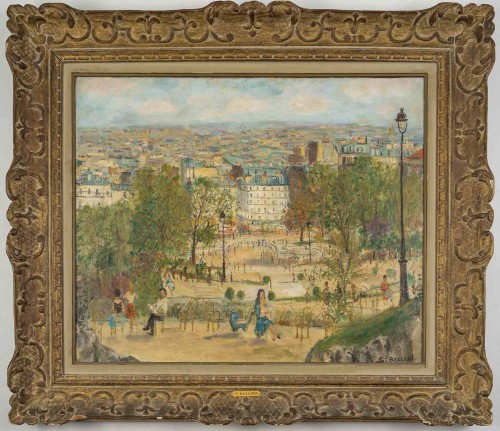 Serge Belloni (1925-2005) Montmartre Square Louise-michel vu du Sacré-Coeur - Tableaux et dessins Style 