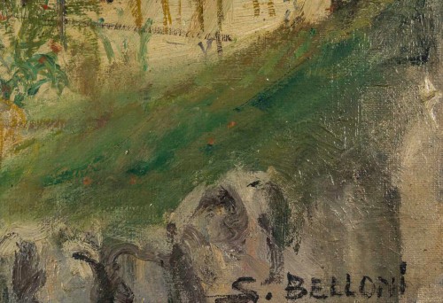 Serge Belloni (1925-2005) Montmartre Square Louise-michel vu du Sacré-Coeur - 