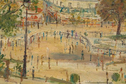 Antiquités - Serge Belloni (1925-2005) Montmartre Square Louise-michel vu du Sacré-Coeur