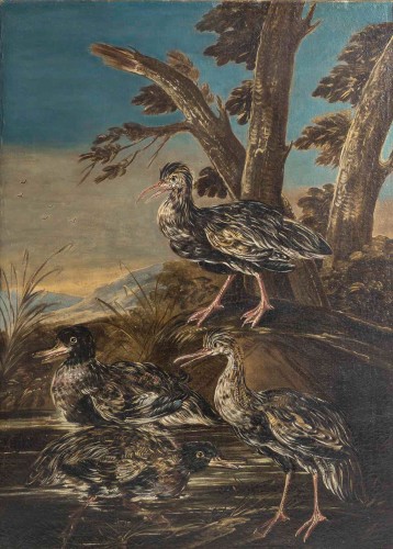 Natures Mortes aux oiseaux Italie fin XVIIIe, suiveur de Giovanni Crivelli - 