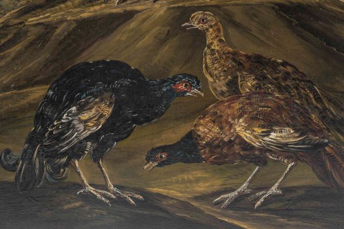 Antiquités - Natures Mortes aux oiseaux Italie fin XVIIIe, suiveur de Giovanni Crivelli