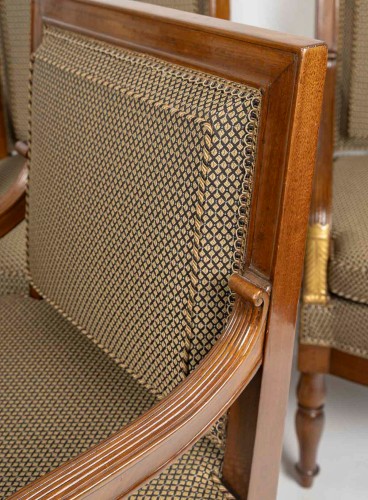 XIXe siècle - François Honoré Jacob (1770-1841) Quatre grands fauteuils en acajou d’époque Empire