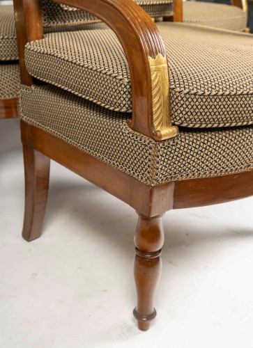 François Honoré Jacob (1770-1841) Quatre grands fauteuils en acajou d’époque Empire - Empire