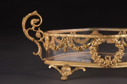 Decorative Objects  - Gilt bronze  cut crystal jardinier