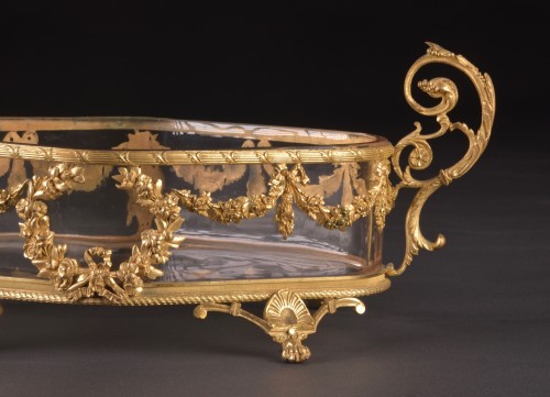 Gilt bronze  cut crystal jardinier - 