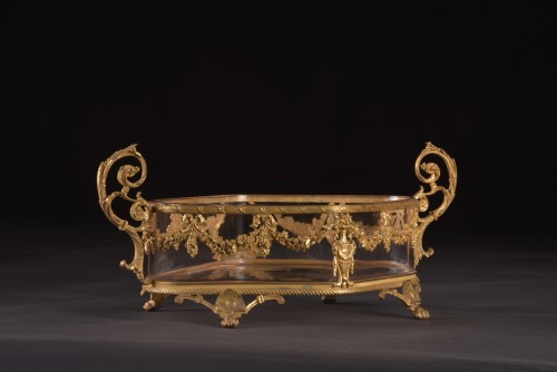 Restauration - Charles X - Jardinière en cristal taillé en bronze doré