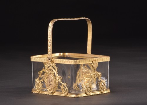 Jardinière en cristal taillé en bronze doré - Objet de décoration Style 