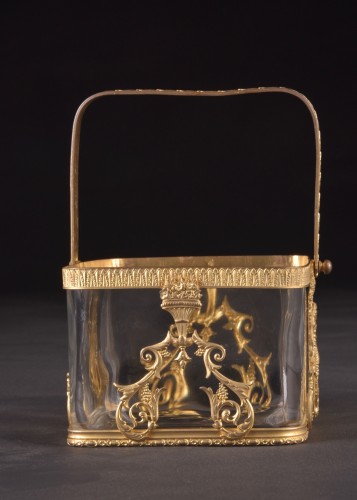 Jardinière en cristal taillé en bronze doré - Mora Antiques