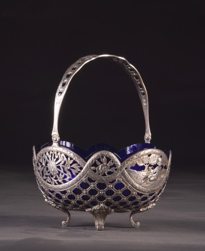 19th Century Silver and crystal Jardinière, Germany - 