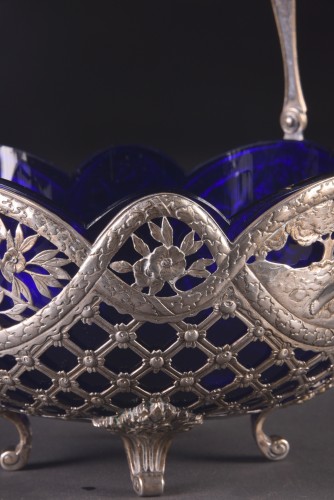19th century - 19th Century Silver and crystal Jardinière, Germany