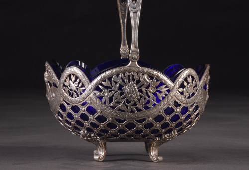 19th Century Silver and crystal Jardinière, Germany - Louis-Philippe