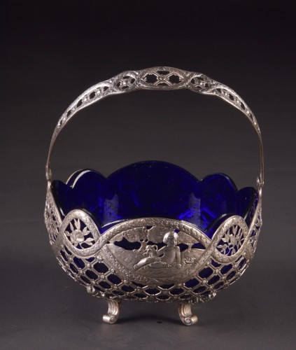 Louis-Philippe - 19th Century Silver and crystal Jardinière, Germany