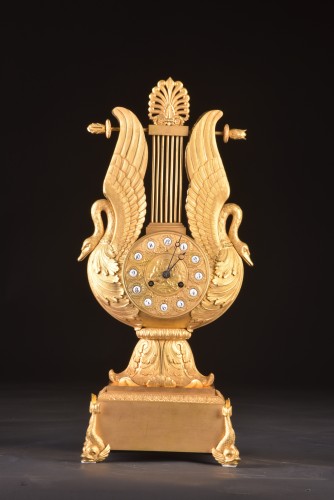 Horlogerie Pendule - Pendule cygne lyre d'époque Empire