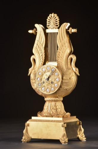 Empire - Pendule cygne lyre d'époque Empire