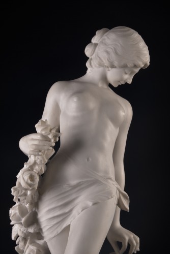 Antiquités - Late 19th century italian Alabaster nude women sculpture  