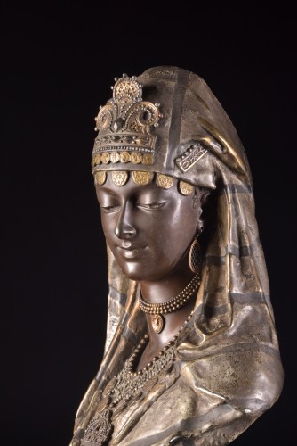 Sculpture  - Paire de bustes orientalistes en régule, France XIXe