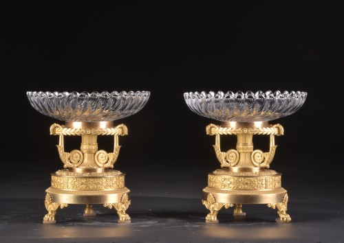 Centres de table en bronze et cristal, France époque Empire - Objet de décoration Style Empire