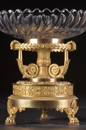 Centres de table en bronze et cristal, France époque Empire - Mora Antiques