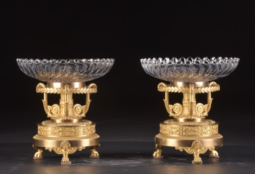 Empire - Centres de table en bronze et cristal, France époque Empire