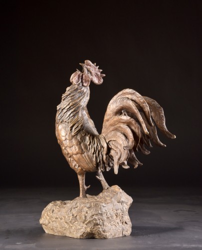 Coq chantant - Auguste MOREAU (1834-1917) - Sculpture Style Art nouveau