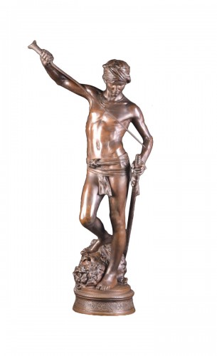 David vainqueur ( 112 cm) d'Antonin Mercié (1845-1916)