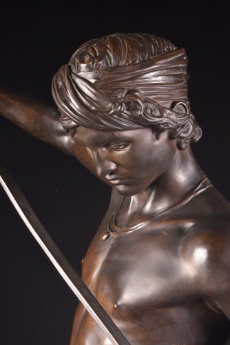 David vainqueur ( 112 cm) d'Antonin Mercié (1845-1916) - Mora Antiques