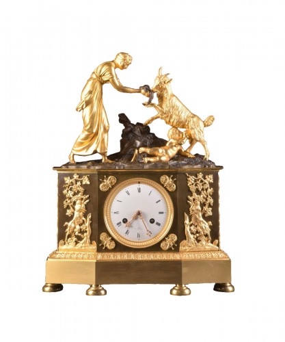 A rare French Directoire clock with Amalthea