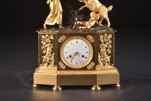 Horology  - A rare French Directoire clock with Amalthea