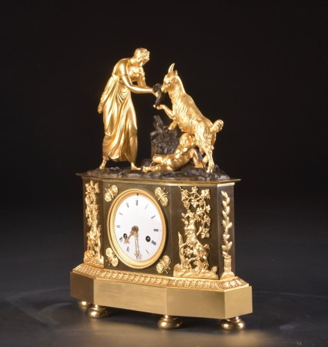 Antiquités - A rare French Directoire clock with Amalthea