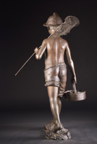 Giovanni de Martino (1870-1935, large bronze figure Fischerjunge - 