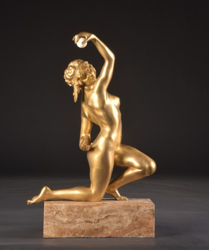 Affortunato Gory (1895-1925) -  Naked Dancer With The Ball - Sculpture Style Art Déco