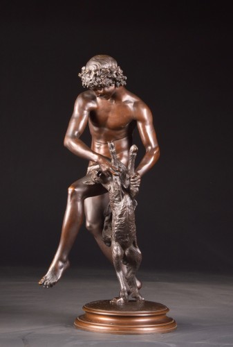 Bacchus jouant avec la chèvre - Raymond Barthelemy (1833-1902) - Sculpture Style 