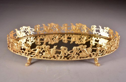 Centre de table en bronze doré et miroir d'époque Napoléon III - Mora Antiques