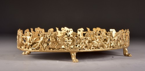 Napoléon III - Centre de table en bronze doré et miroir d'époque Napoléon III
