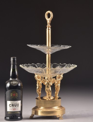 An Early Empire Table Centerpiece, In Gilt Bronze Decorated With Three Putt - 