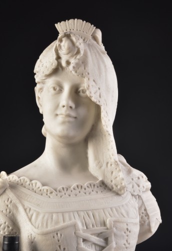 Adolfo Cipriani 1880-1930) - Buste d'une servante en marbre - Mora Antiques