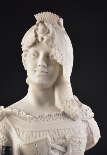 Adolfo Cipriani (1880-1930) - Marble bust or servant - 