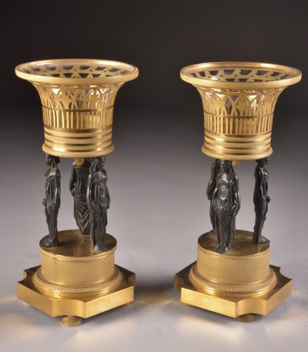 A Pair Of late 19th Century Centerpiece With Caryatids - Napoléon III