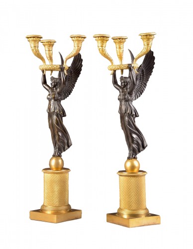 Pair Empire candelabra