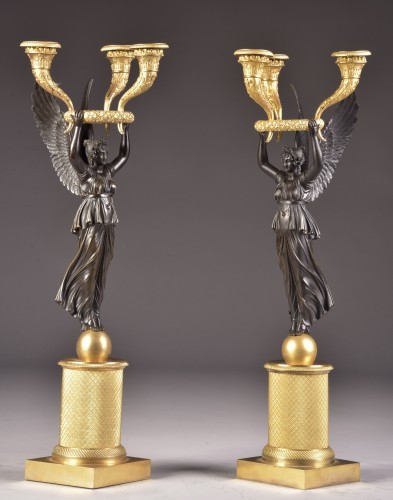 Pair Empire candelabra - Lighting Style Empire